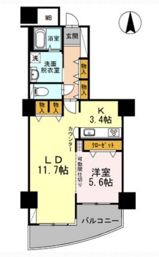 品川シーサイドビュータワー2　1803号室　間取り