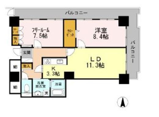 品川シーサイドビュータワー2　209号室　間取り