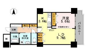 品川シーサイドビュータワー2　2307号室　間取り