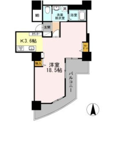 品川シーサイドビュータワー2　2703号室　間取り