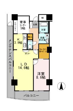 品川シーサイドビュータワー2　2801号室　間取り