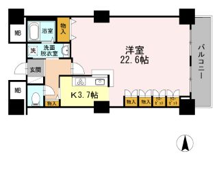 品川シーサイドビュータワー2　2805号室　間取り