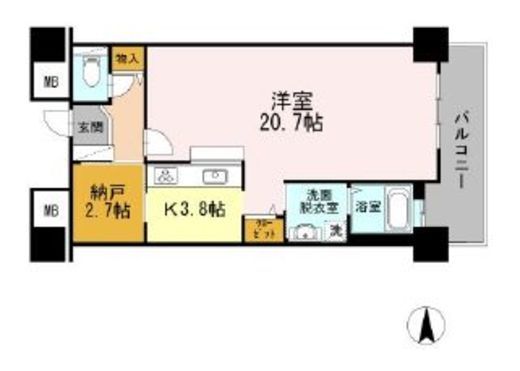 品川シーサイドビュータワー2　2904号室　間取り