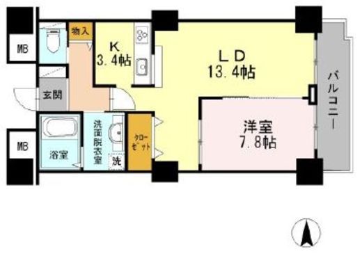 品川シーサイドビュータワー2　409号室　間取り