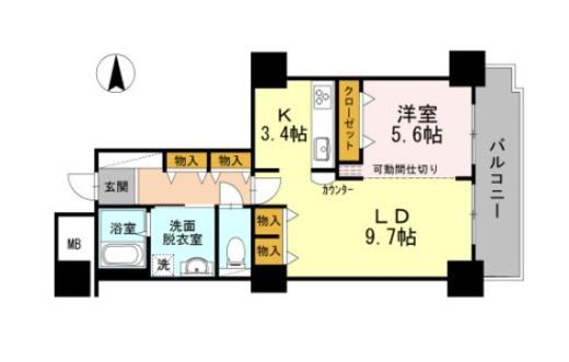 品川シーサイドビュータワー2　709号室　間取り