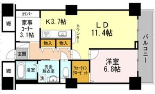 品川シーサイドビュータワー2　908号室　間取り