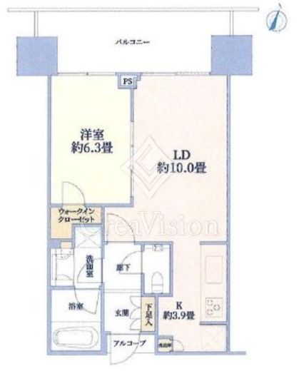 二子玉川ライズタワー　E2311号室　間取り