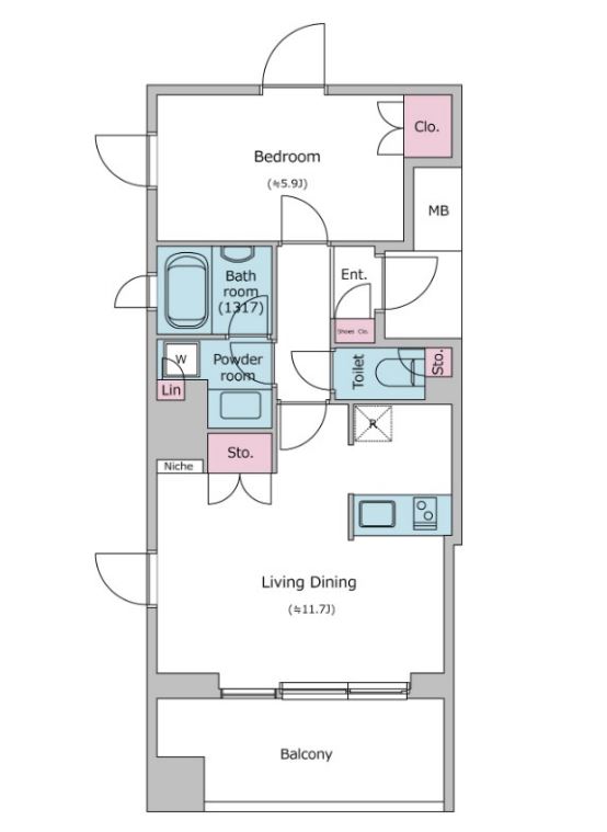 レジディア月島2　907号室　間取り
