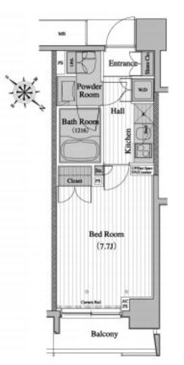 レジディア月島2　405号室　間取り