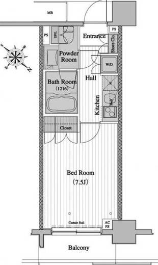 レジディア月島2　806号室　間取り