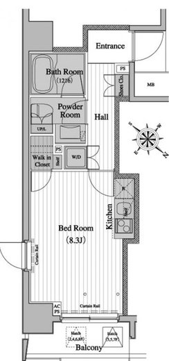 レジディア月島2　809号室　間取り
