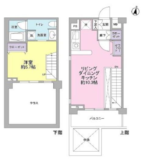 サンピエス桜新町　103号室　間取り