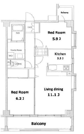 ソサエティ柿の木坂アネックス　105号室　間取り