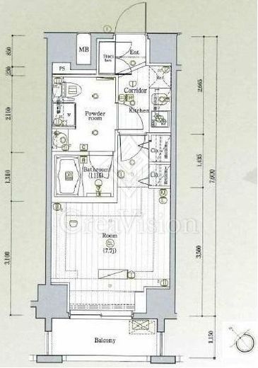 プレミアムキューブ・ジー・駒沢大学　202号室　間取り