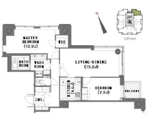 六本木ヒルズレジデンス B棟　3301号室　間取り