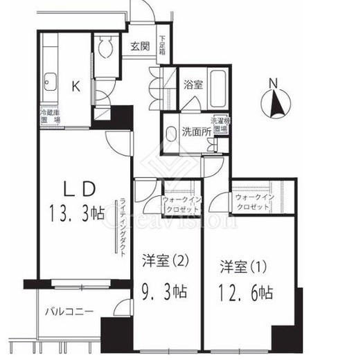 六本木ヒルズレジデンス B棟　3603号室　間取り