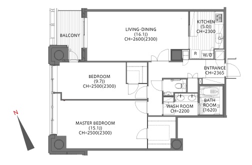 六本木ヒルズレジデンス B棟　3805号室　間取り