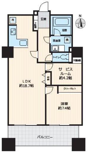 六本木ヒルズレジデンス B棟　2108号室　間取り