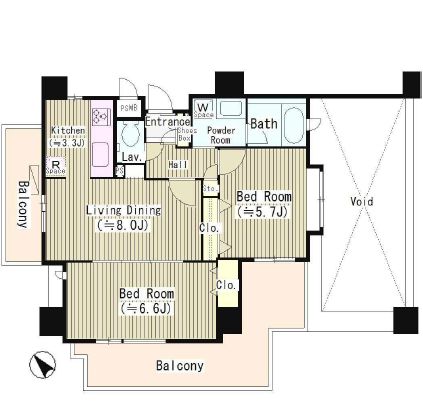 インザガーデン　703号室　間取り