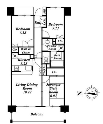 プレミアグランデ馬込　204号室　間取り