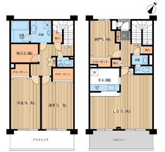 HF馬込レジデンス　102号室　間取り