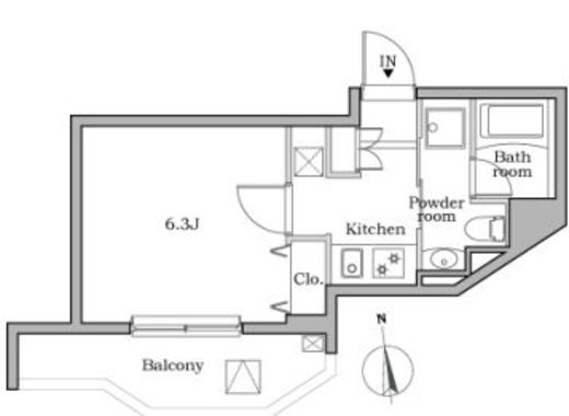 レジディア蒲田2　206号室　間取り