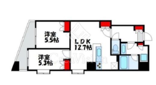 クオリア恵比寿ウエスト　703号室　間取り