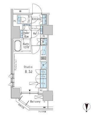 パークアクシス蒲田ステーションゲート　801号室　間取り