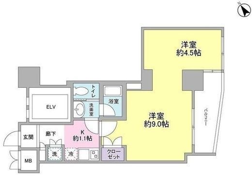コンフォリア池尻　405号室　間取り
