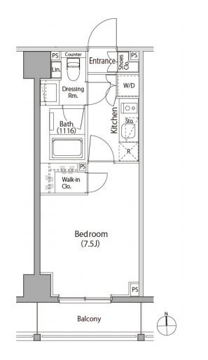イプセ蒲田3　102号室　間取り