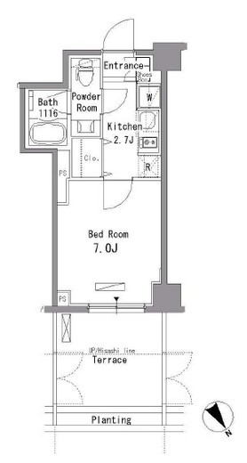 メルヴェーユ馬込　102号室　間取り
