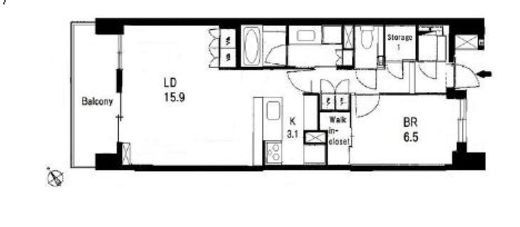 ザ・パークハウス二子玉川ガーデン　806号室　間取り