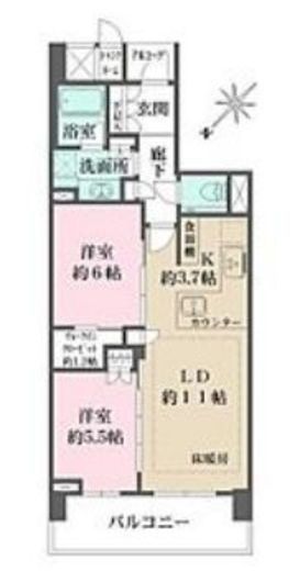 ザ・パークハウス二子玉川ガーデン　325号室　間取り