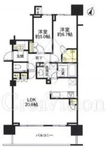 クラッシィハウス世田谷公園マスターズガーデン　602号室　間取り