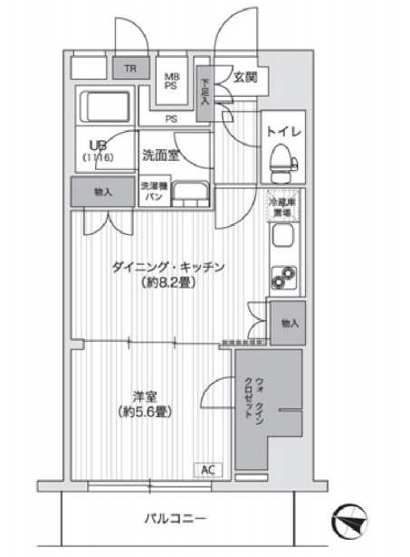 Primal Gotanda　1003号室　間取り