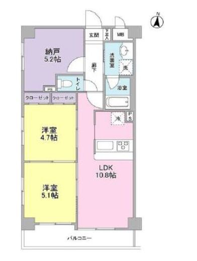 ボヌール都立大学弐番館　102号室　間取り