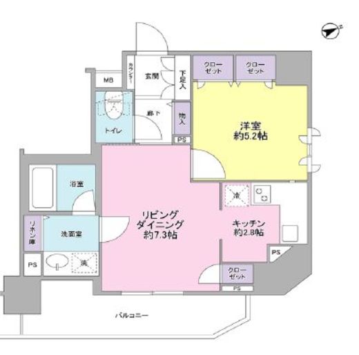 サンピエス大森　1201号室　間取り