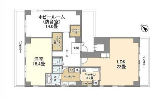 ウェルスクエア中目黒　901号室　間取り