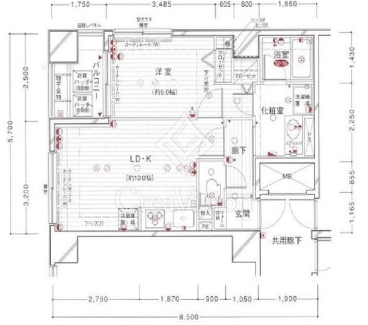 ダイアパレスシェルトワレ目黒　805号室　間取り