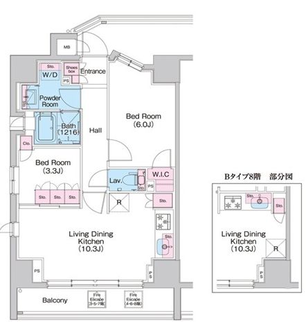 コンフォリア世田谷上馬　709号室　間取り