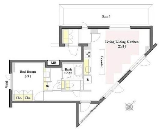 プライムメゾン代官山　407号室　間取り