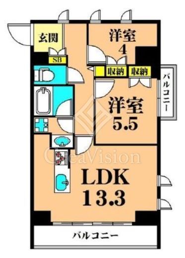 フレンシア大森山王　401号室　間取り