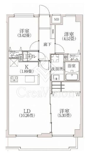 コスモリード学芸大学　202号室　間取り
