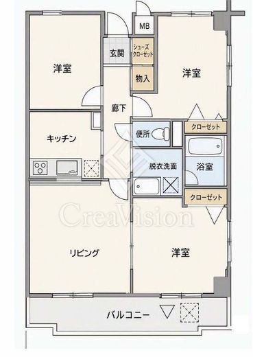 コスモリード学芸大学　505号室　間取り