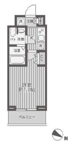 レジディア蒲田　1503号室　間取り