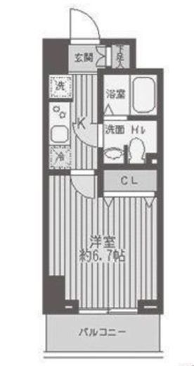 レジディア蒲田　707号室　間取り
