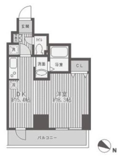 レジディア蒲田　804号室　間取り