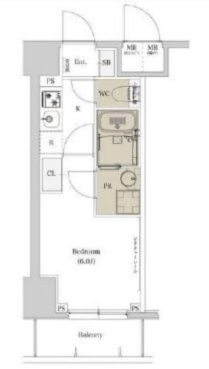エスタート品川戸越2　1402号室　間取り