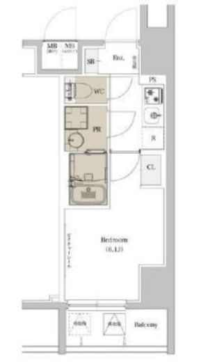 エスタート品川戸越2　611号室　間取り
