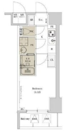 エスタート品川戸越2　902号室　間取り